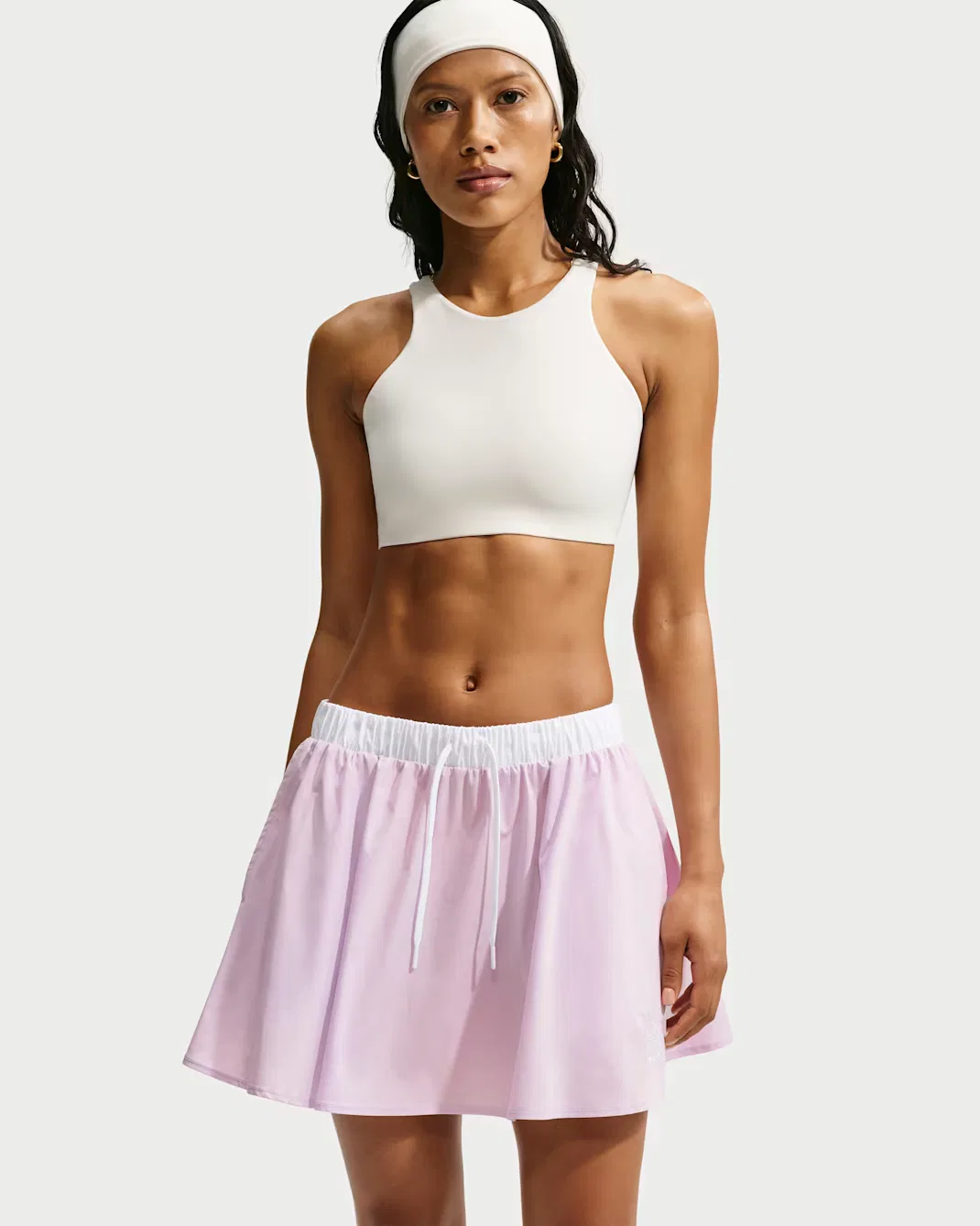 Женская мини-юбка из поплина со средней посадкой Nike Sportswear, Bleached Lilac/White/White — фото 2