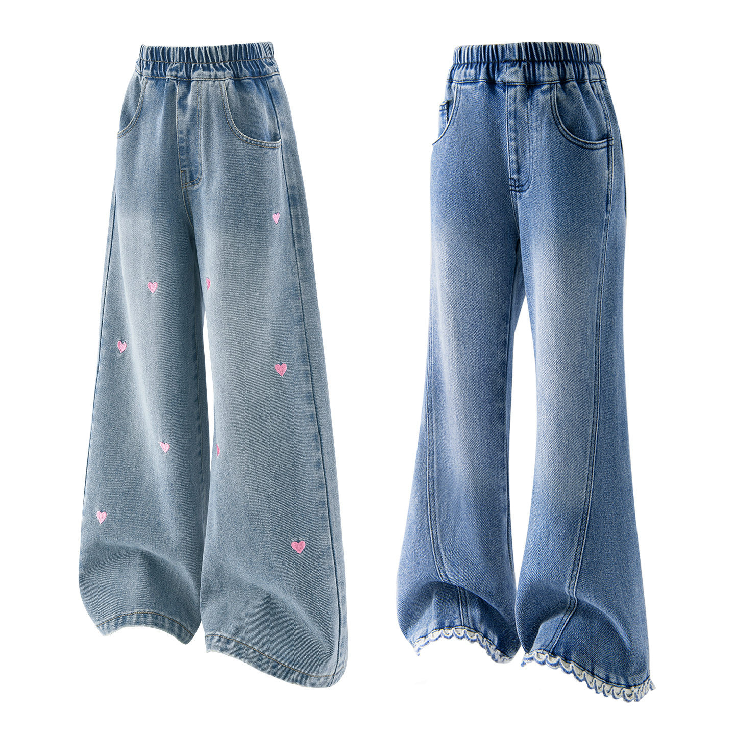 

Детские джинсы Disney, Embroidery Wide Leg Pants+Wide Leg Pants