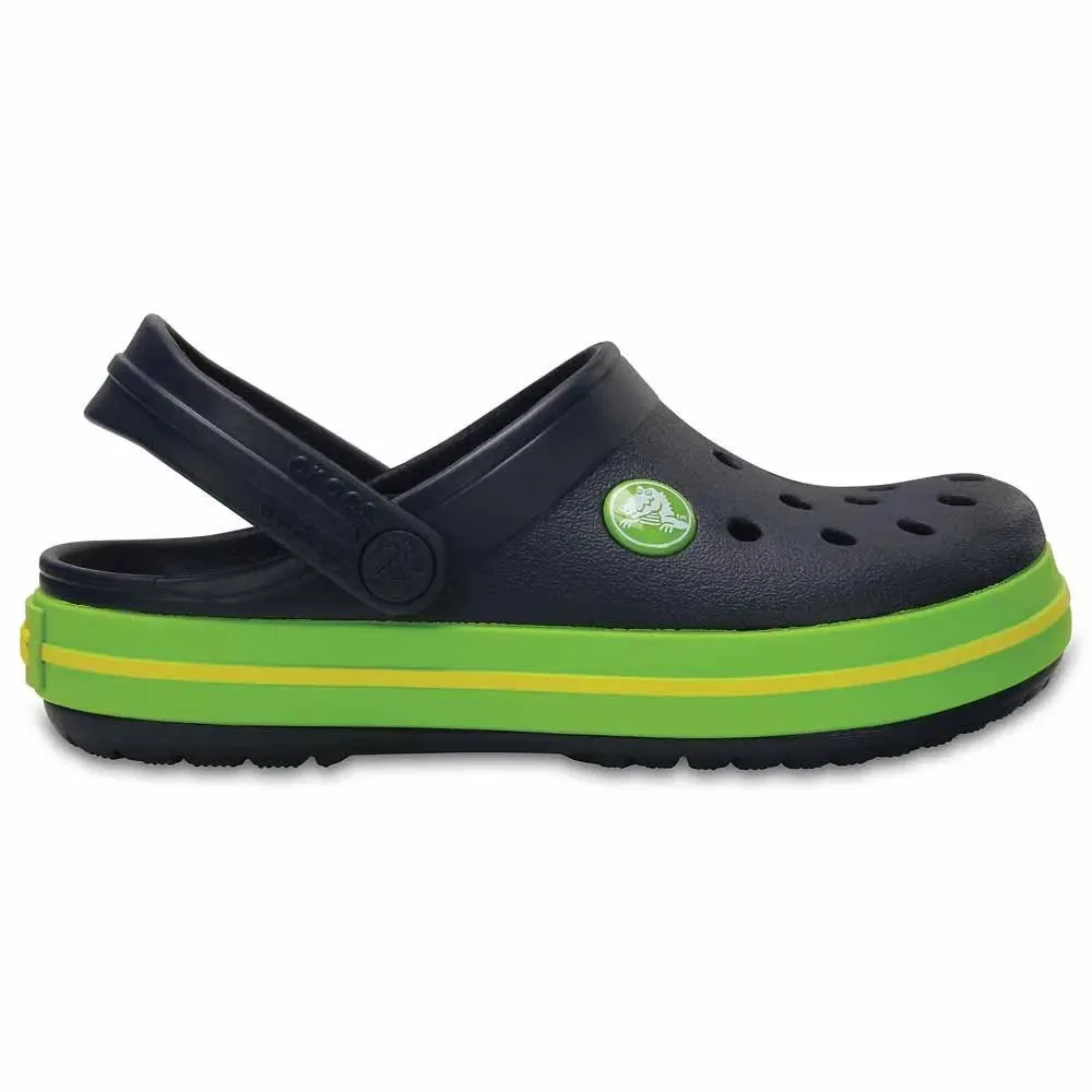 Детские клоги для девочек с полосой Crocs Crocband, Blue — фото 3