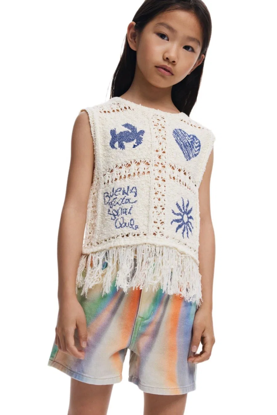 Свитер с бахромой Crochet Off White Desigual, Off White — фото 3