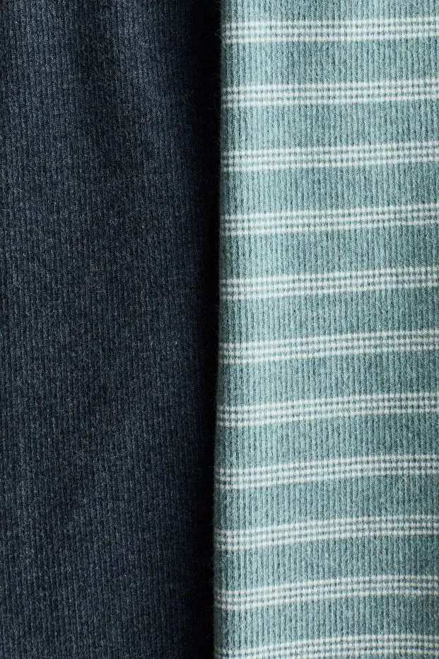 Детские леггинсы для девочек хлопковые из 2 предметов H&M, Dark Blue/Turquoise — фото 2