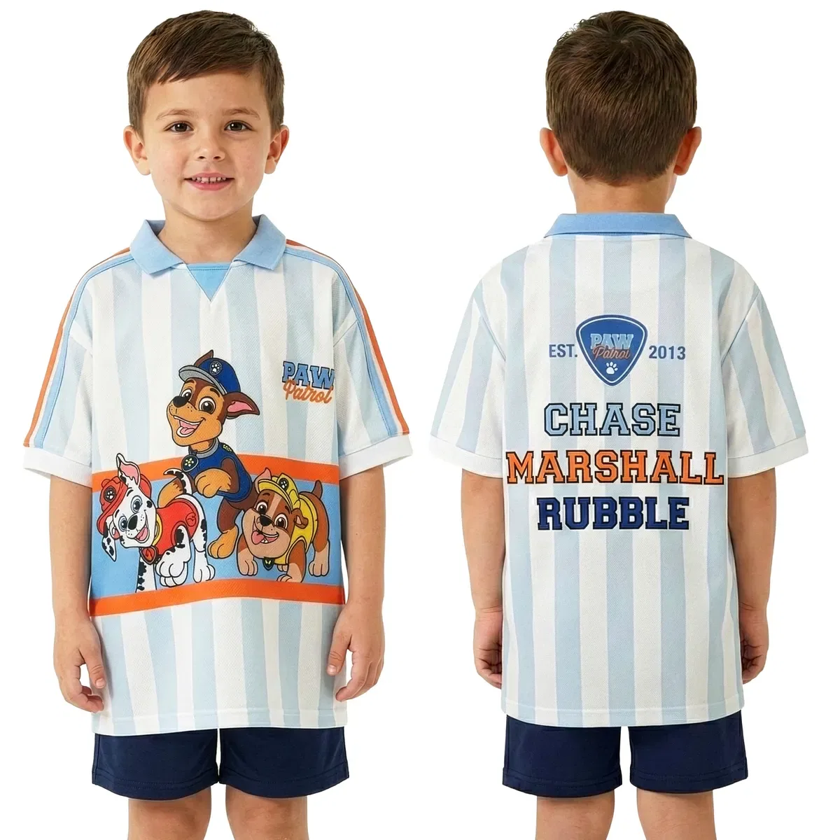 Детская футболка с принтом Chase, Marshall and Rubble Paw Patrol, White — фото 2