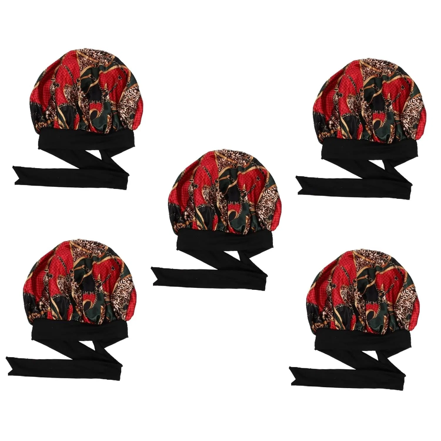Набор шапочек для душа, сатин, Minkissy, 5 шт, 79x30x20 см, 330 г, Red