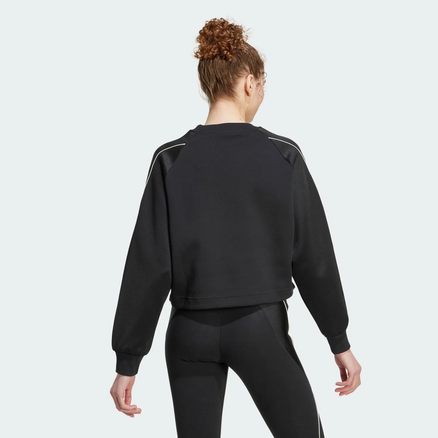 Мужской свитшот с круглым вырезом Stadium 3-Streifen Adidas, Schwarz Weiss — фото 3