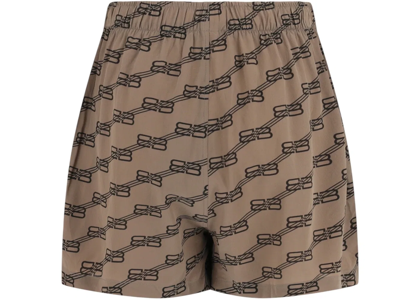 Женские шорты с принтом BB Monogram Balenciaga, бежевый/коричневый — фото 2