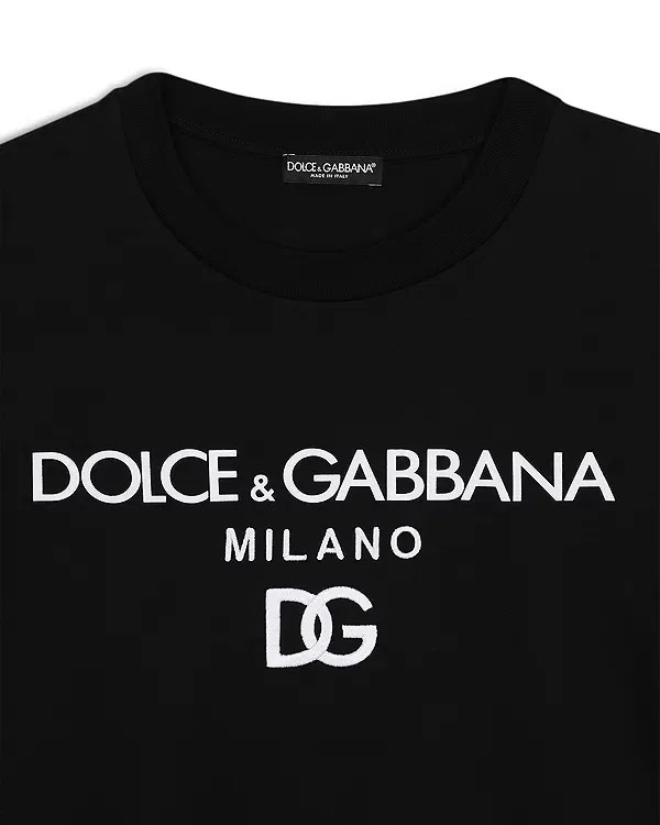 Женская футболка с логотипом Dolce & Gabbana, черный — фото 4