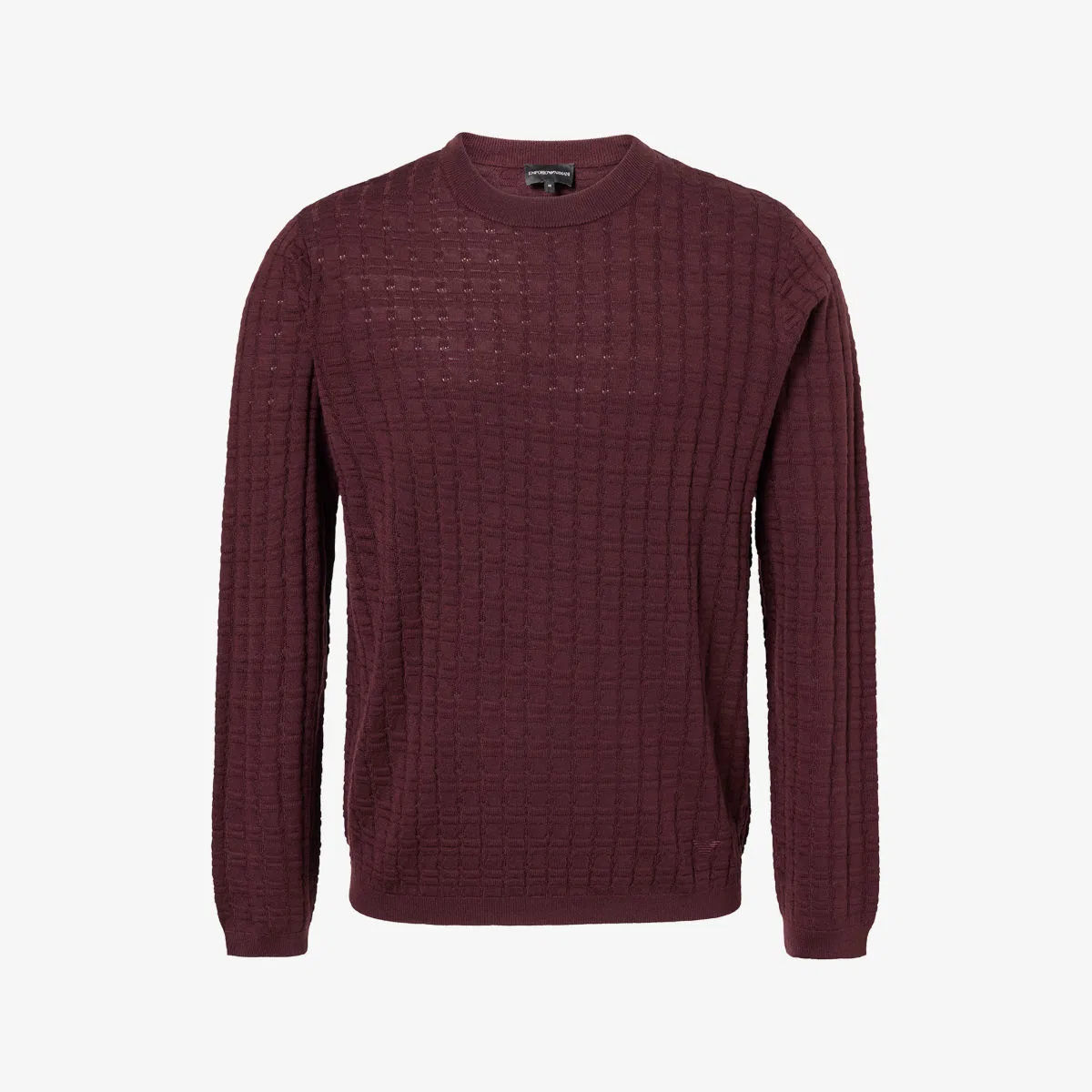 Джемпер из шерстяной смеси с геометрическим узором Emporio Armani, шоколадный