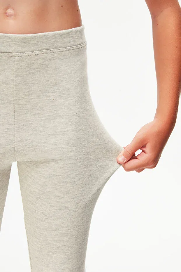 Детские леггинсы для девочек с принтом Lovetti, Bright Gray Melange — фото 3