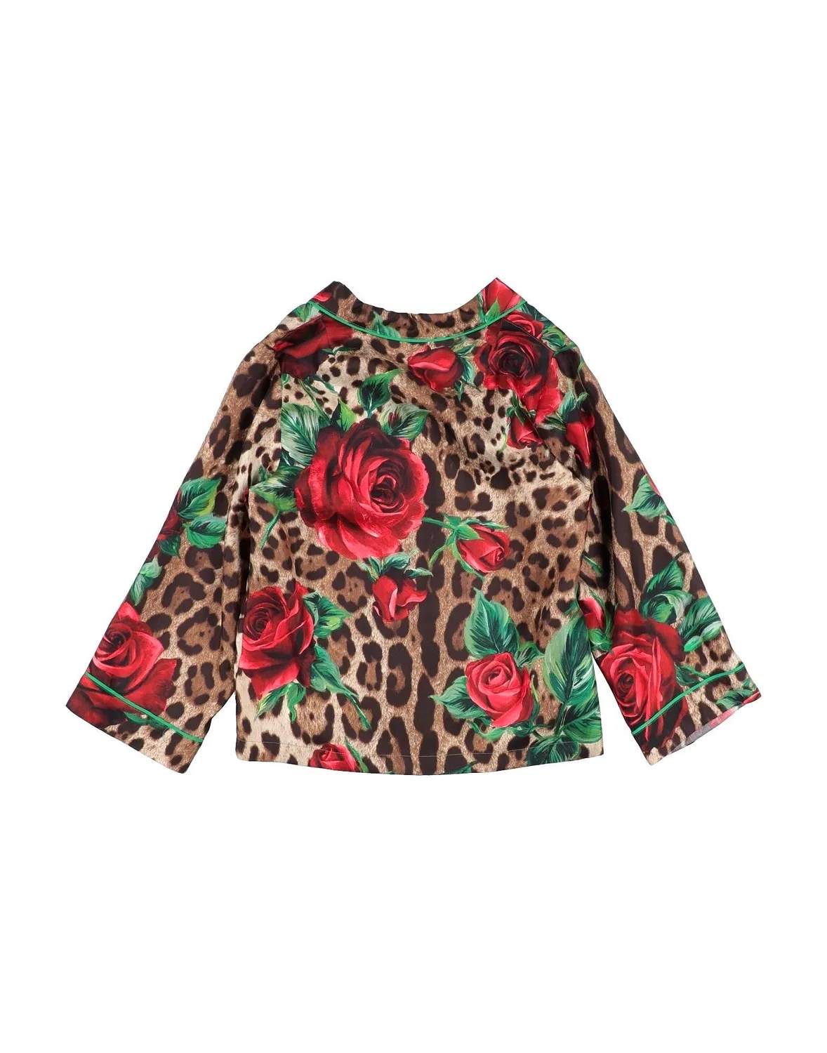 Атласная рубашка с леопардовым принтом Dolce&Gabbana, коричневый — фото 2