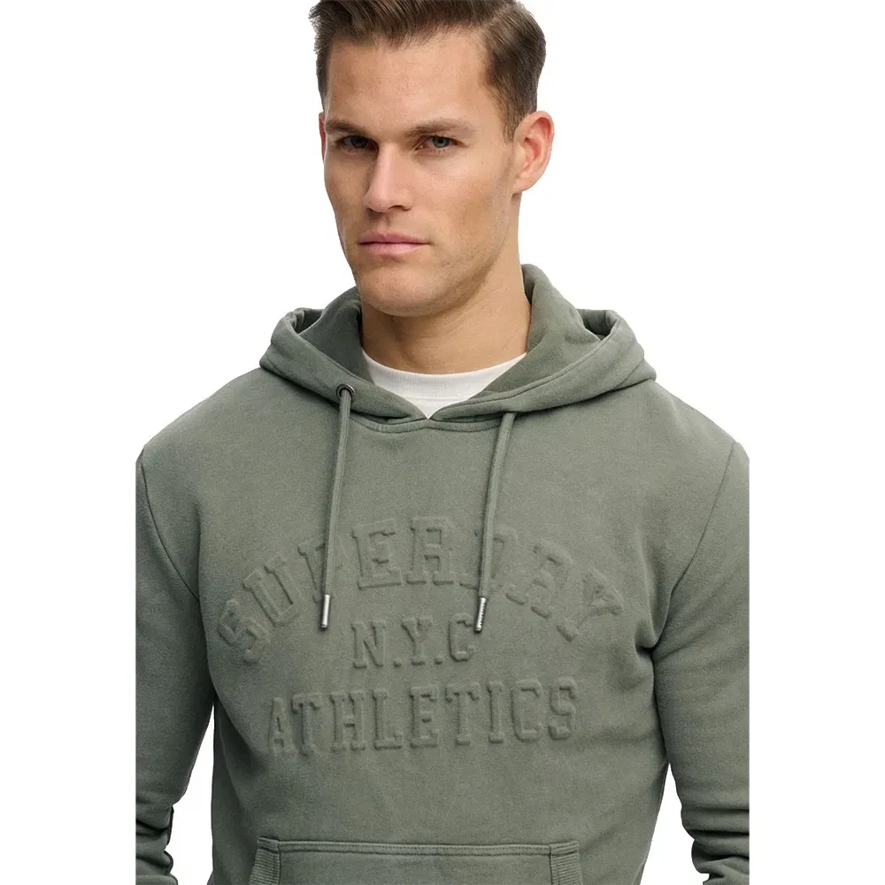 Худи Athletic Emboss Relaxed Fit Superdry, зеленый — фото 4