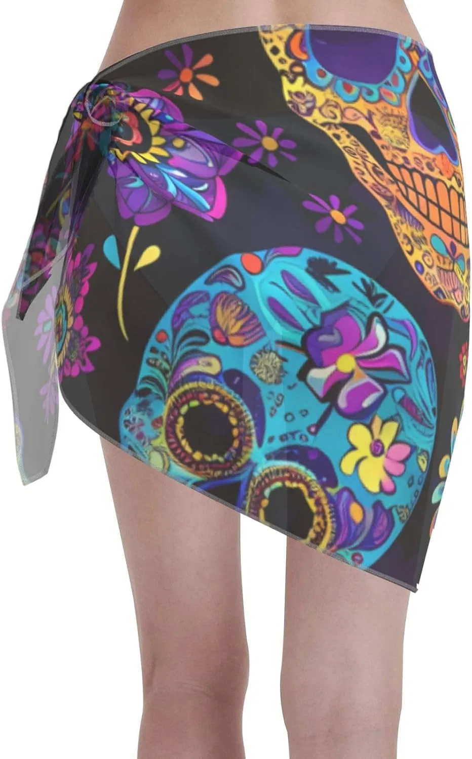 Женский пляжный парео с принтом клубники, Skulls 2 — фото 2