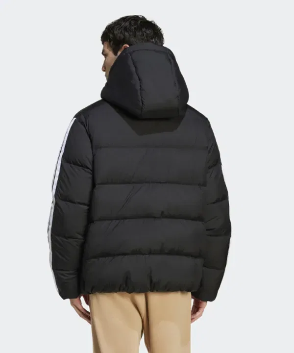 Пуховик с капюшоном Climawarm 3-полосный, Adidas, черный — фото 2