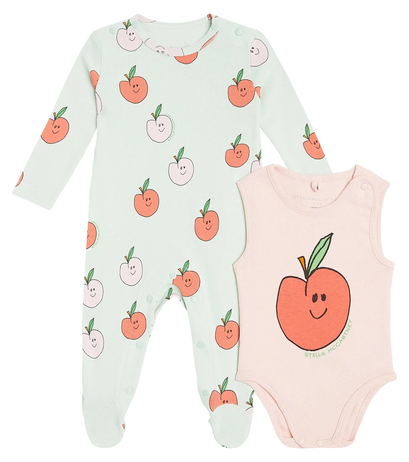 Комплект из комбинезона и боди из хлопкового джерси для малышей Stella Mccartney Kids, мультиколор