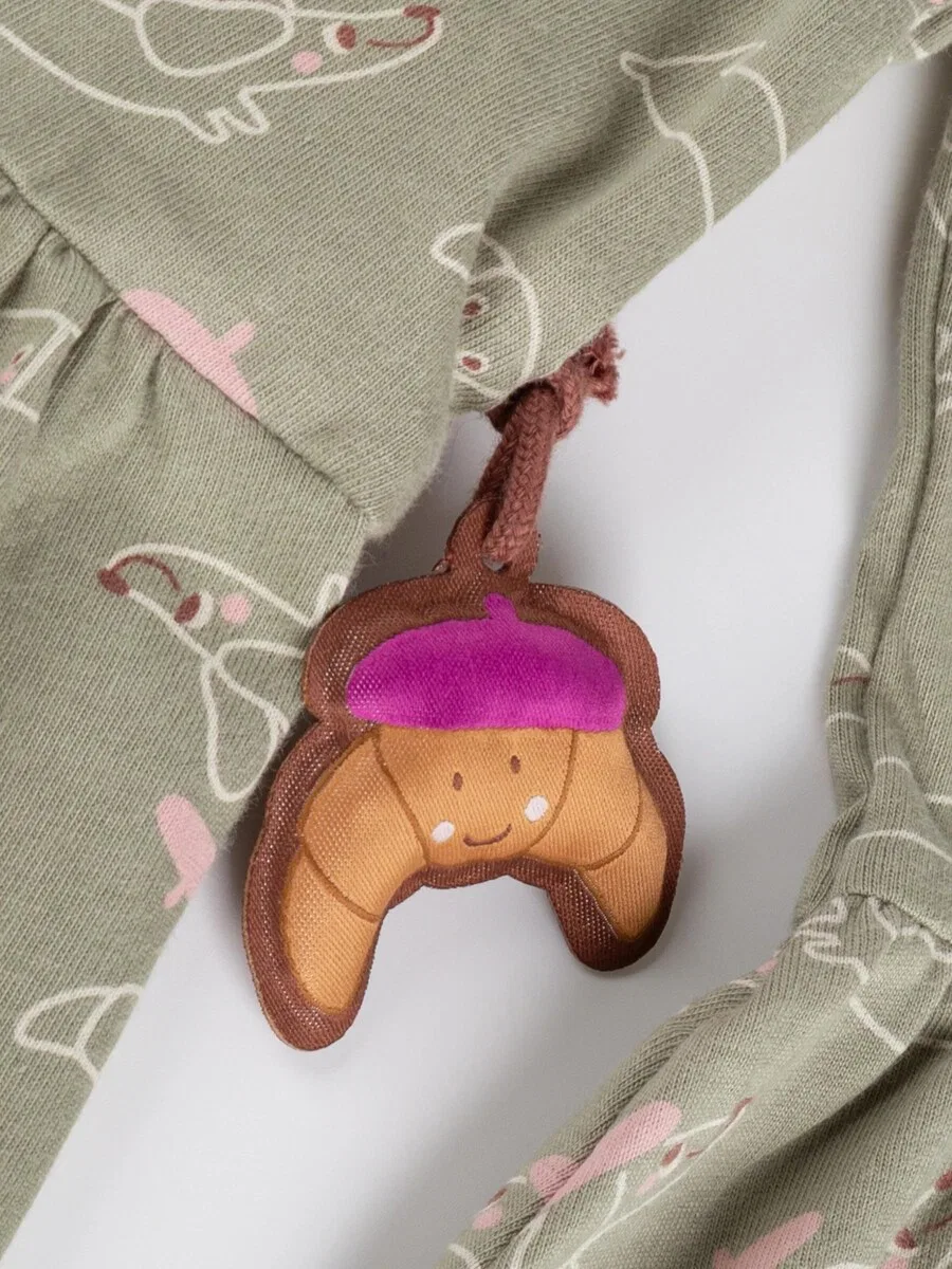 Футболка SIGIKID 'Longshirt Petit Croissant' зеленого цвета — фото 3