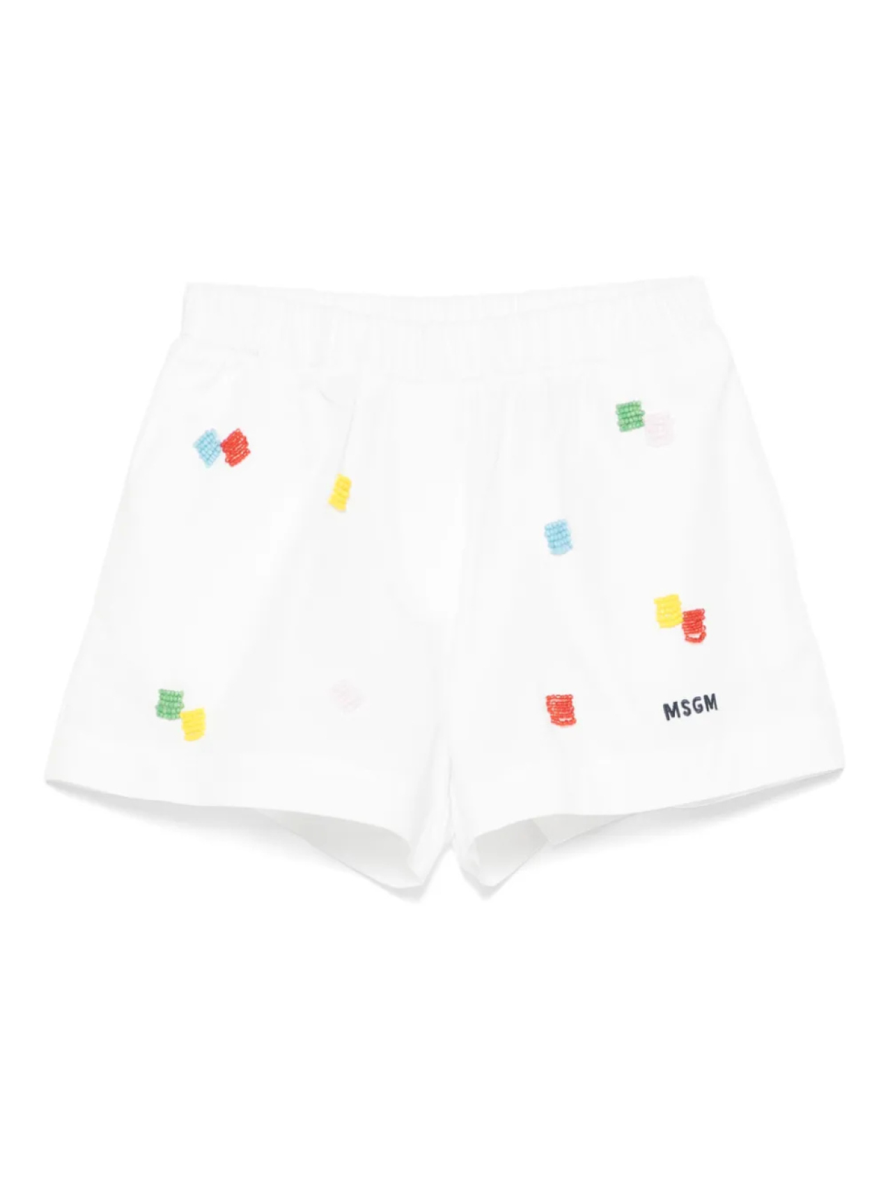 

Шорты MSGM Kids, украшенные бисером, белый