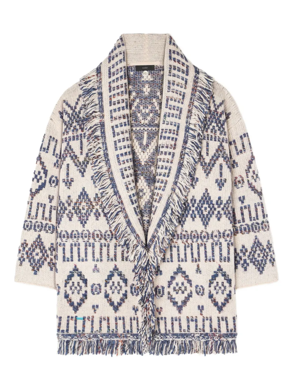 

Кардиган с геометрическим узором и бахромой Alanui, белый