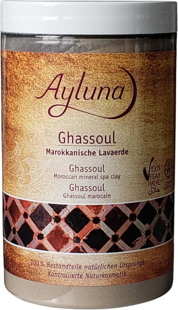 Глина Гассул для лица и волос, Ayluna, 12 x 400 г