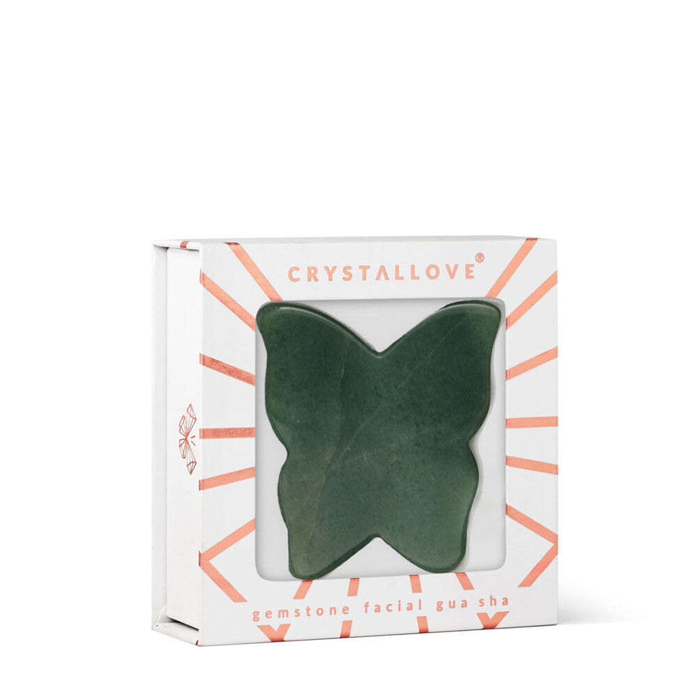 Crystallove Crystal Collection пластина-бабочка для массажа лица гуаша с авантюрином, 1 шт. — фото 3