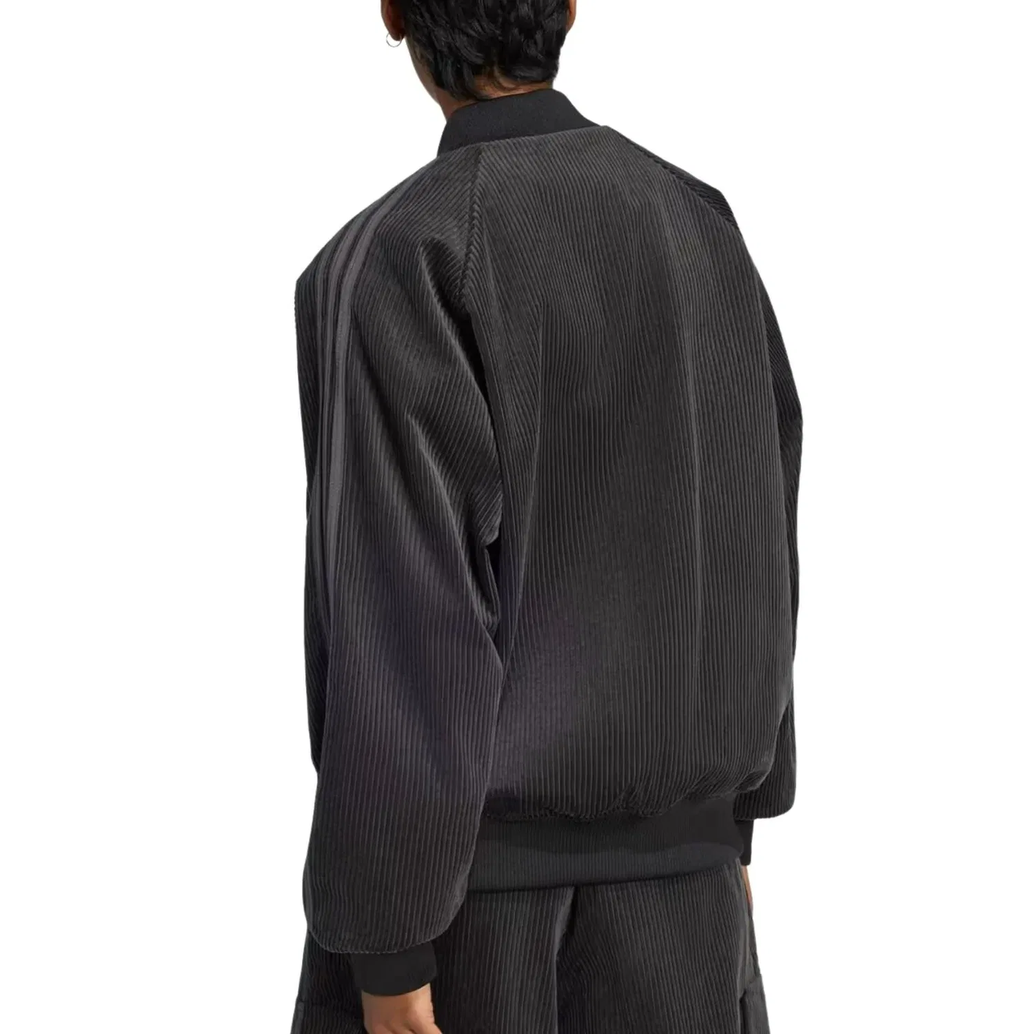 Женская куртка Corduroy SST Oversized Track Top Asia Sizing 'Black' adidas, черный — фото 3