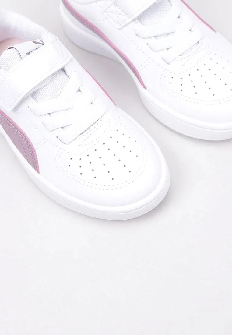 Детские кроссовки с синтетическим верхом PUMA Rickie AC PS, White And Pink — фото 4