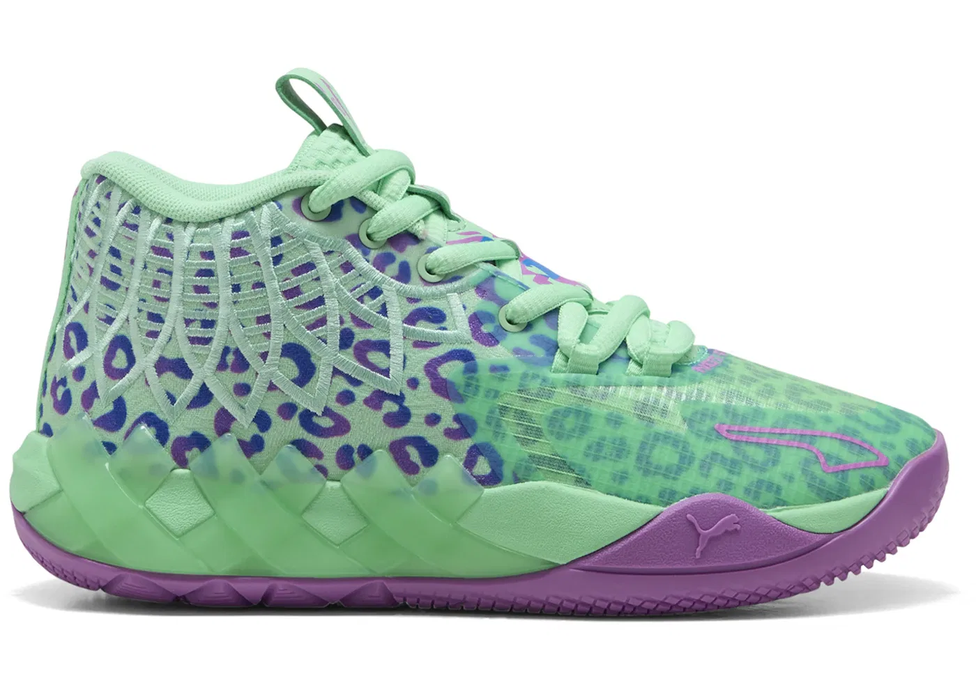 Детские кроссовки для мальчиков баскетбольные Puma LaMelo Ball MB.01, Jungle Green/Red