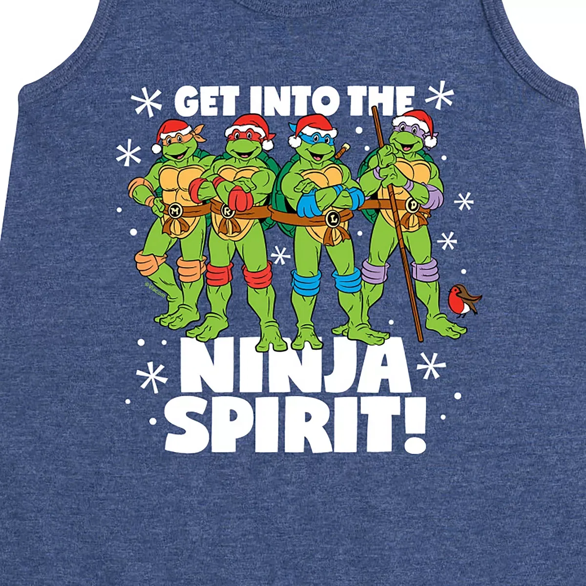 Детское платье-трапеция без рукавов Get Into The Ninja Spirit Teenage Mutant Ninja Turtles, Heather Navy — фото 2