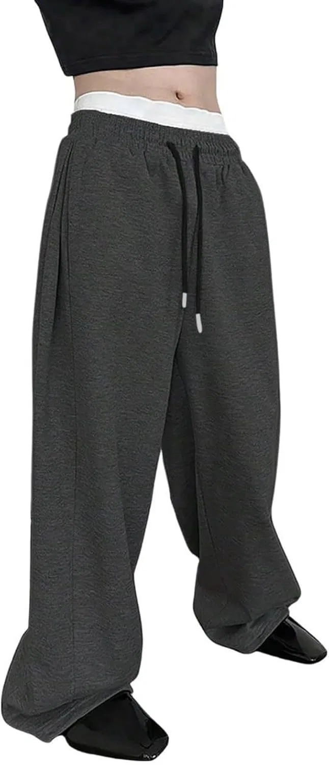 Мужские спортивные штаны свободного кроя с завязками, B06-dark Gray