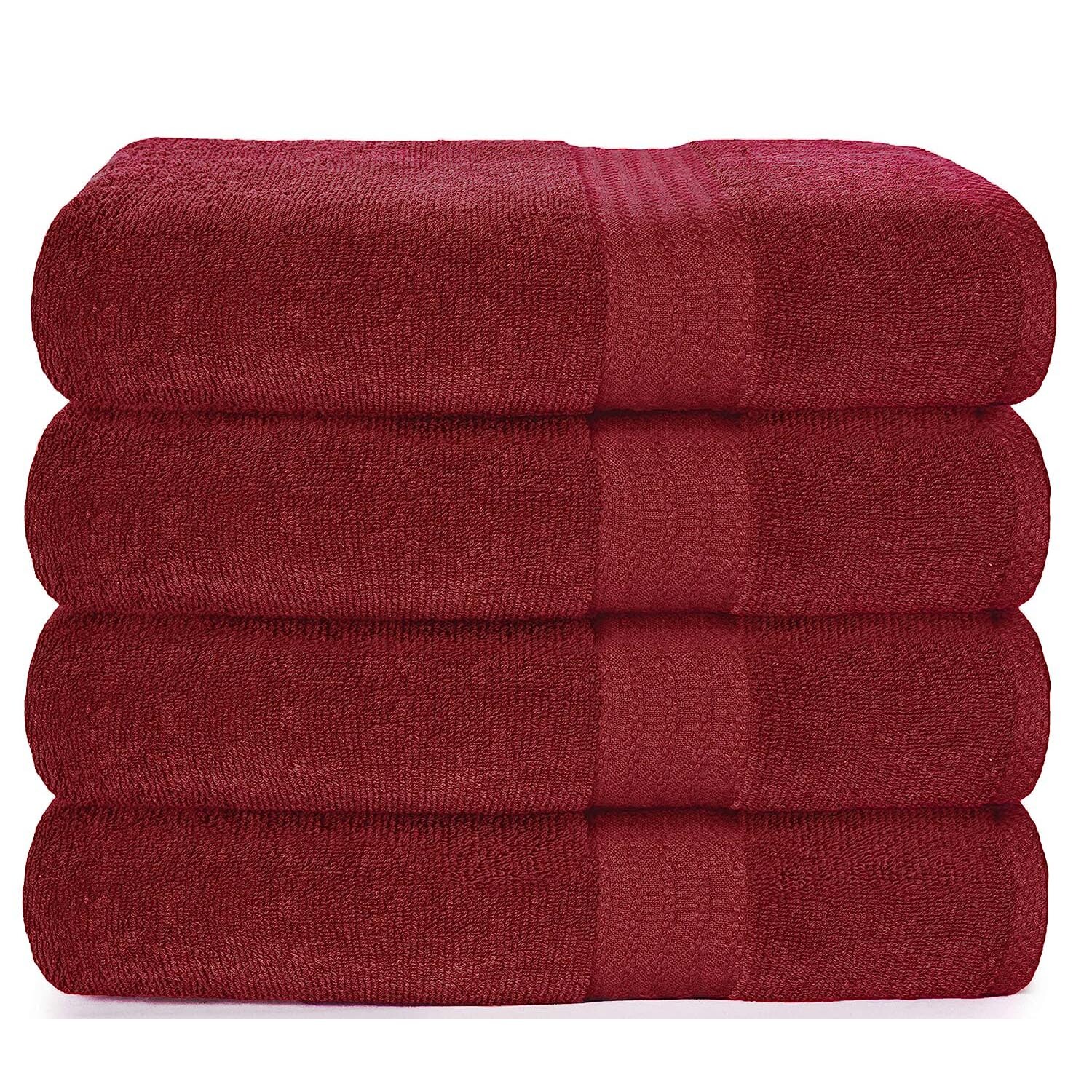 

Набор банных полотенец Glamburg Premium Cotton, 4 предмета, бордовый