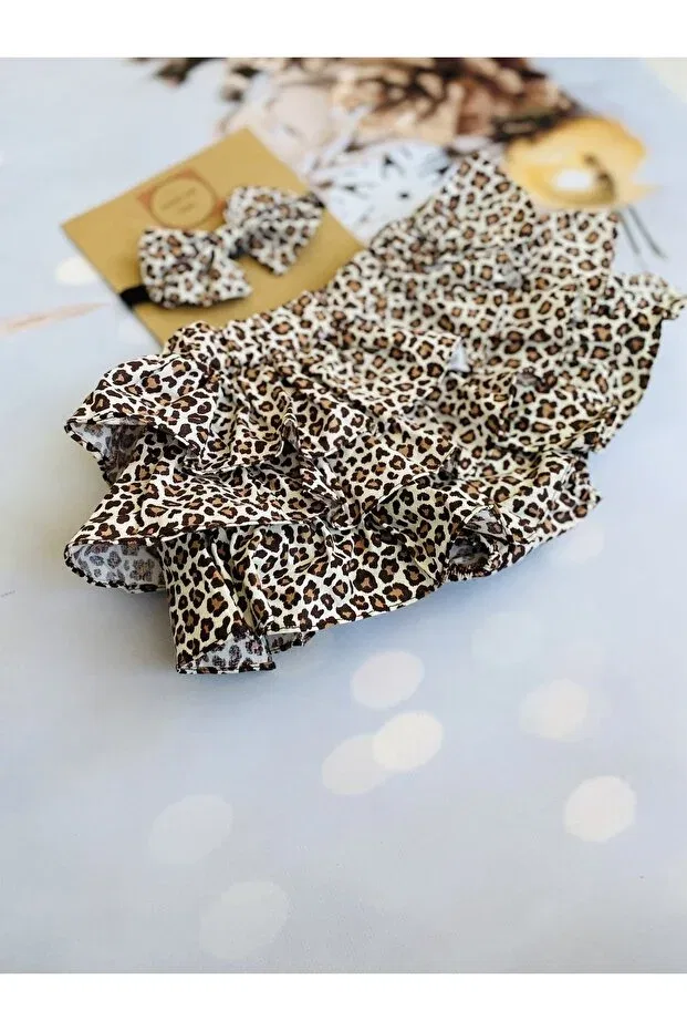 Детский комплект для девочек с принтом Mini Kids Baby, Leopard — фото 2
