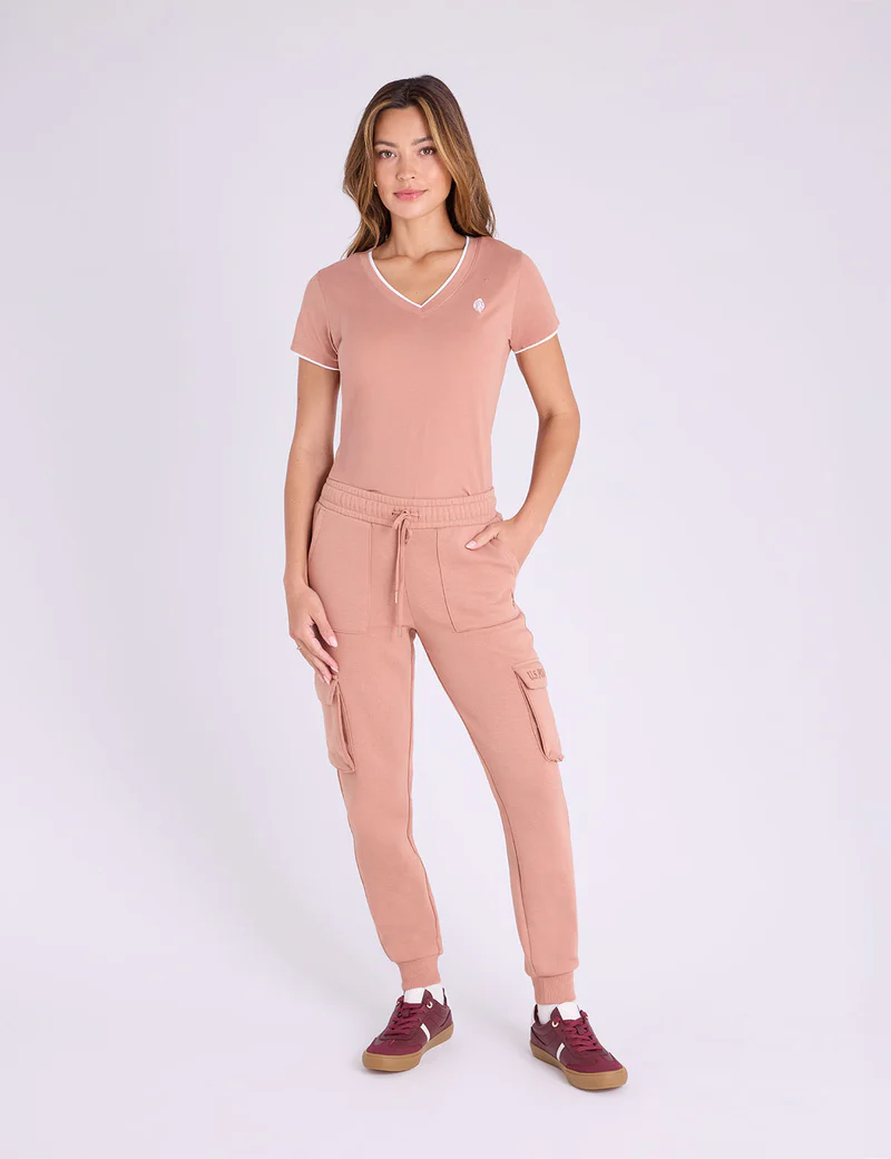 

Футболка U.S. Polo Assn Double Band V-neck, бежевый