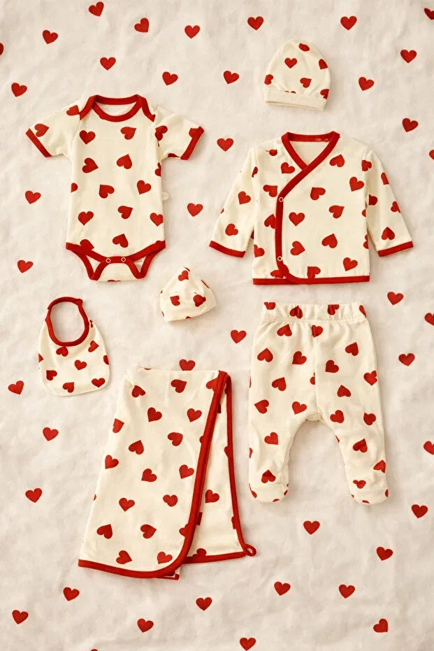 Детский комплект боди для девочек хлопковый Asyaden Baby, Red