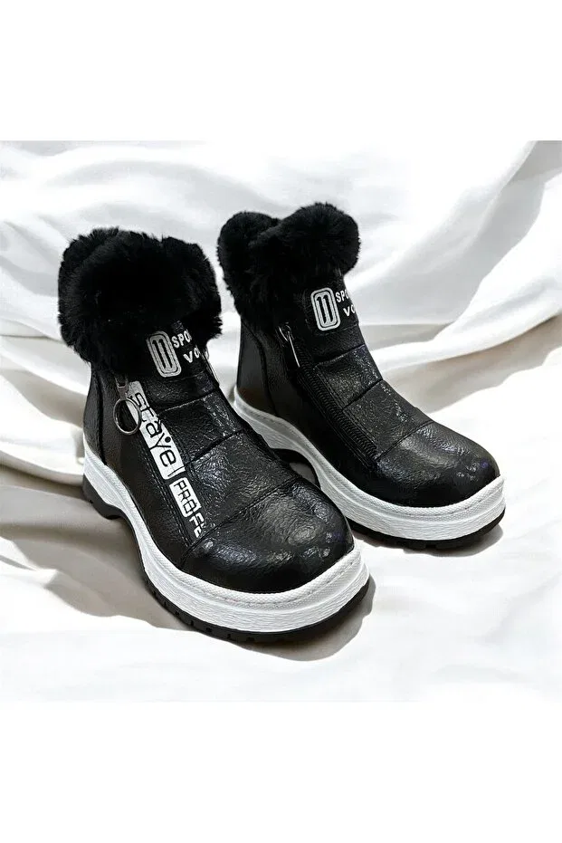 Детские снежные ботинки для девочек с мехом Pinkchıld, Black