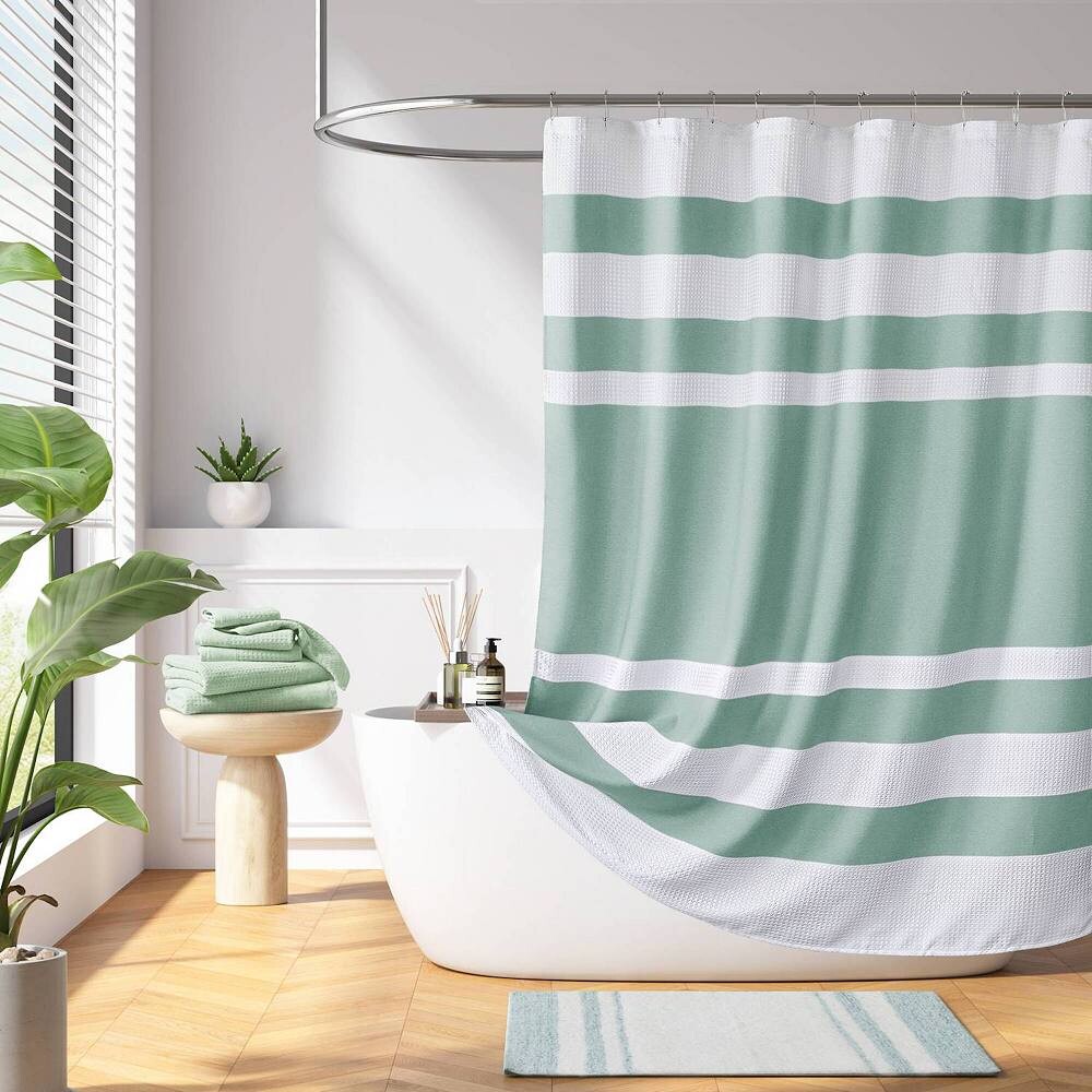 

Водоотталкивающая занавеска для душа Madison Park Spa Waffle 3M, цвет Aqua