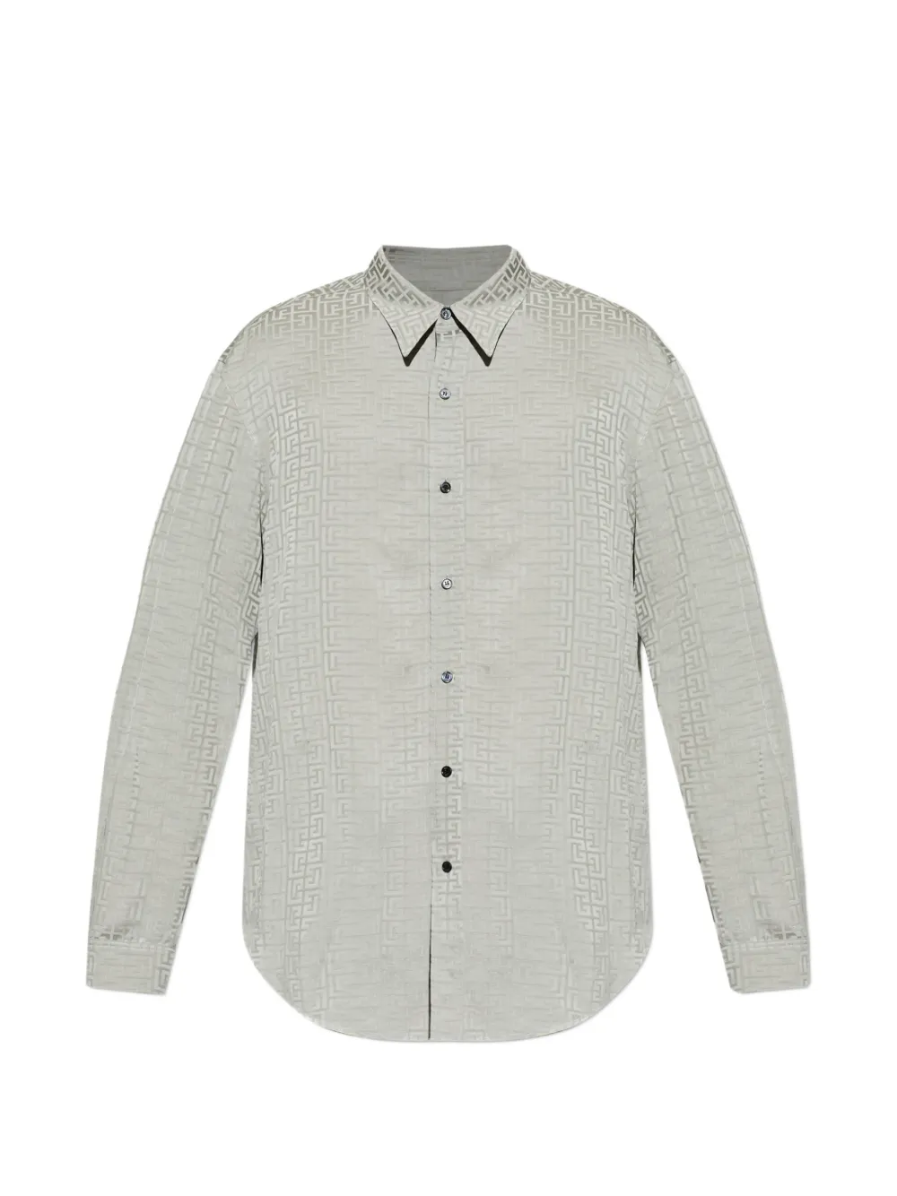 

Рубашка с принтом на пуговицах Balmain, серый
