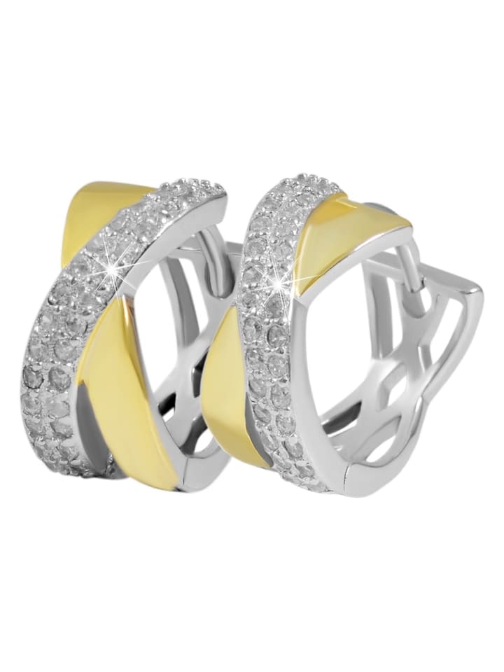 

Adeliás Женские серьги - серьги-кольца из серебра 925 пробы с кубическим цирконием в серебряной оправе