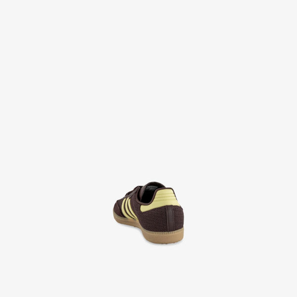 Кроссовки Adidas Samba OG из натуральной кожи, коричневый / салатовый — фото 4