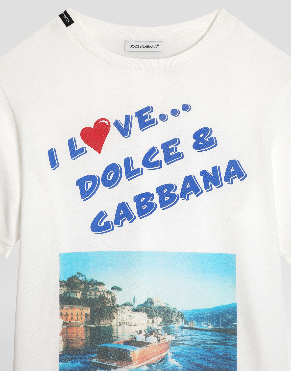 Футболка из джерси с принтом в виде открытки DOLCE & GABBANA, белый — фото 3