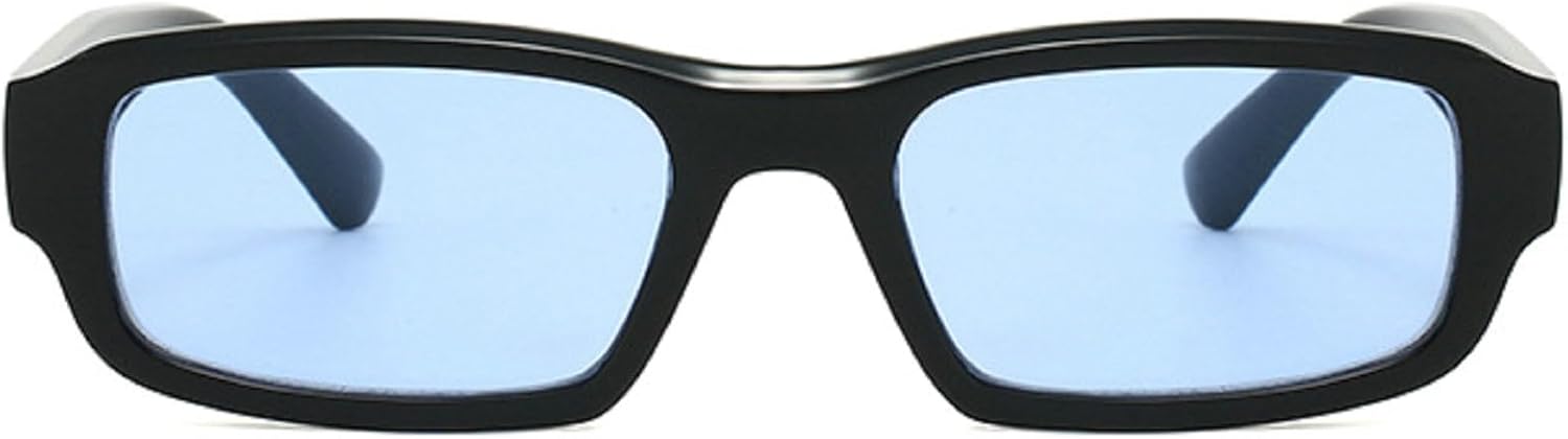 

Солнцезащитные очки в стиле ретро прямоугольной формы для женщин, небольшие, модные, в стиле 90-х, узкие, квадратные, с защитой от УФ-излучения UV400 mincl, Black Blue