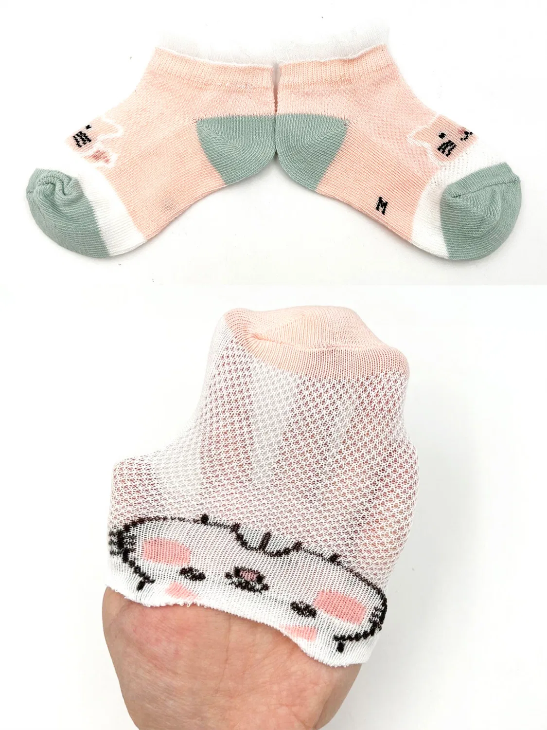 Носки "Netzsocken Katze 0-3 Jahre" Vivi Idee, Apricot — фото 3
