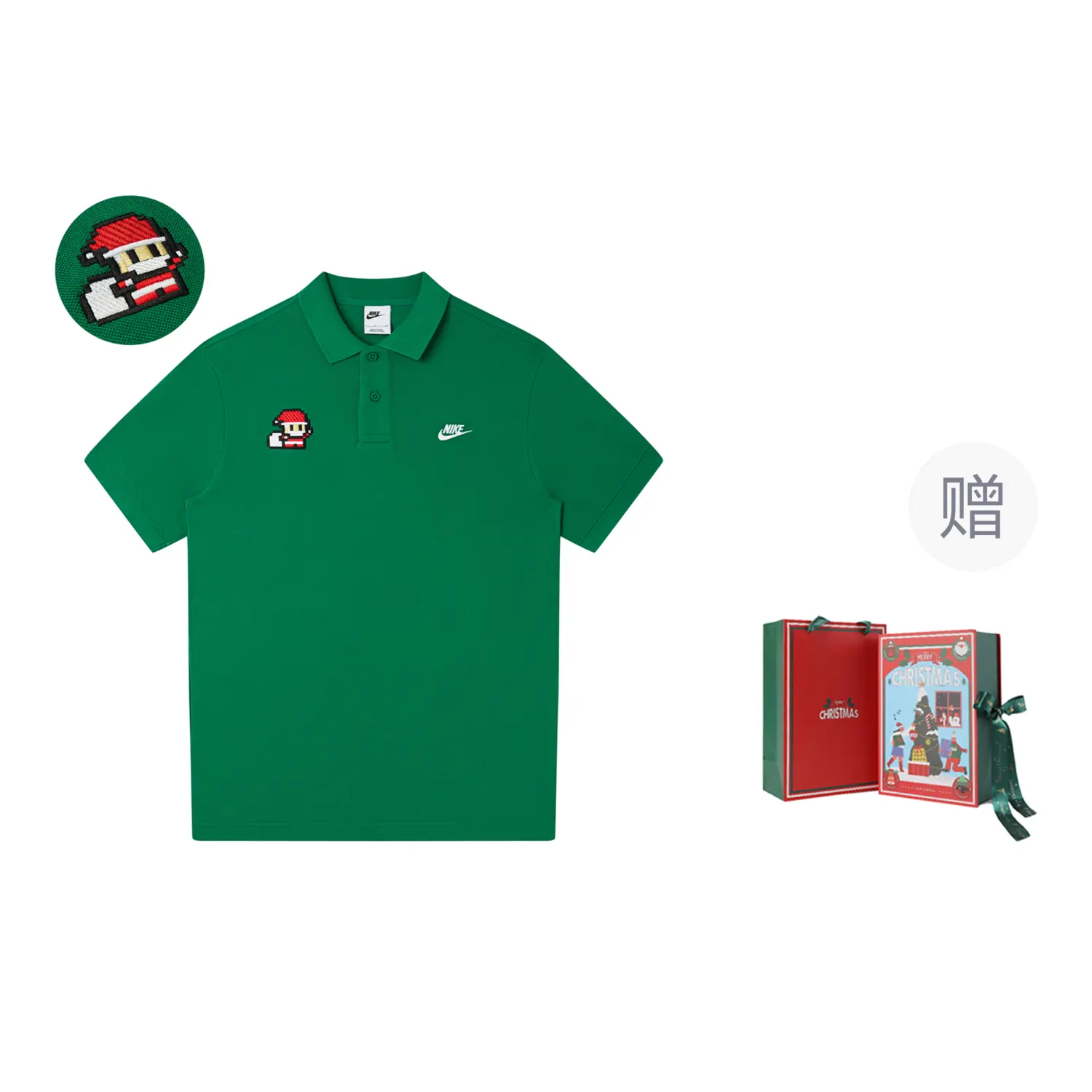 

Nike Унисекс поло зеленого цвета