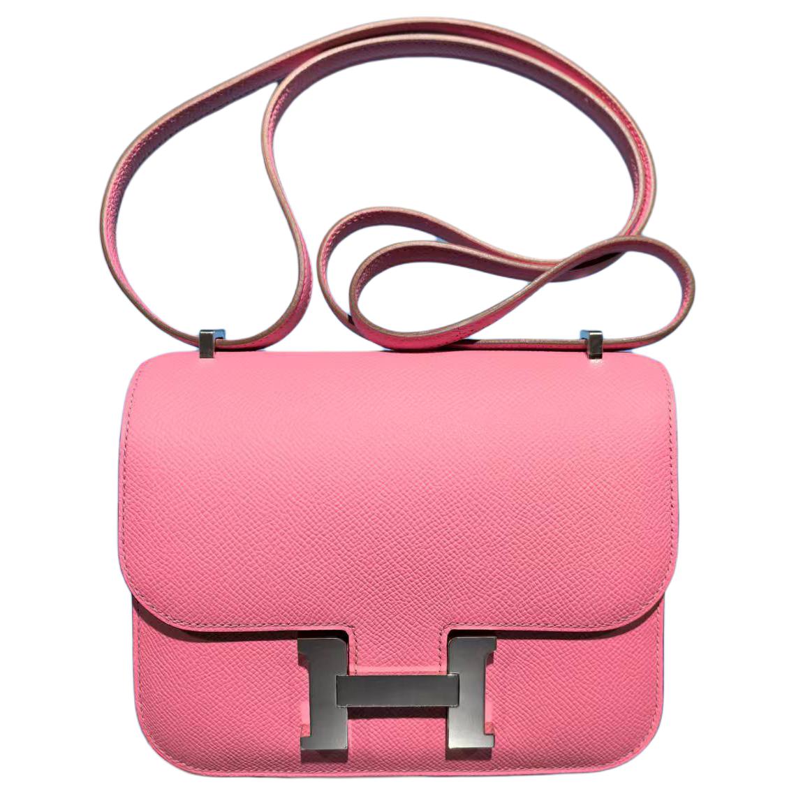 

HERMES Constance Epsom Leather Shoulder Bag, Crossbody Bag Mini Women's 1Q Rose Confetti Milkshake Pink