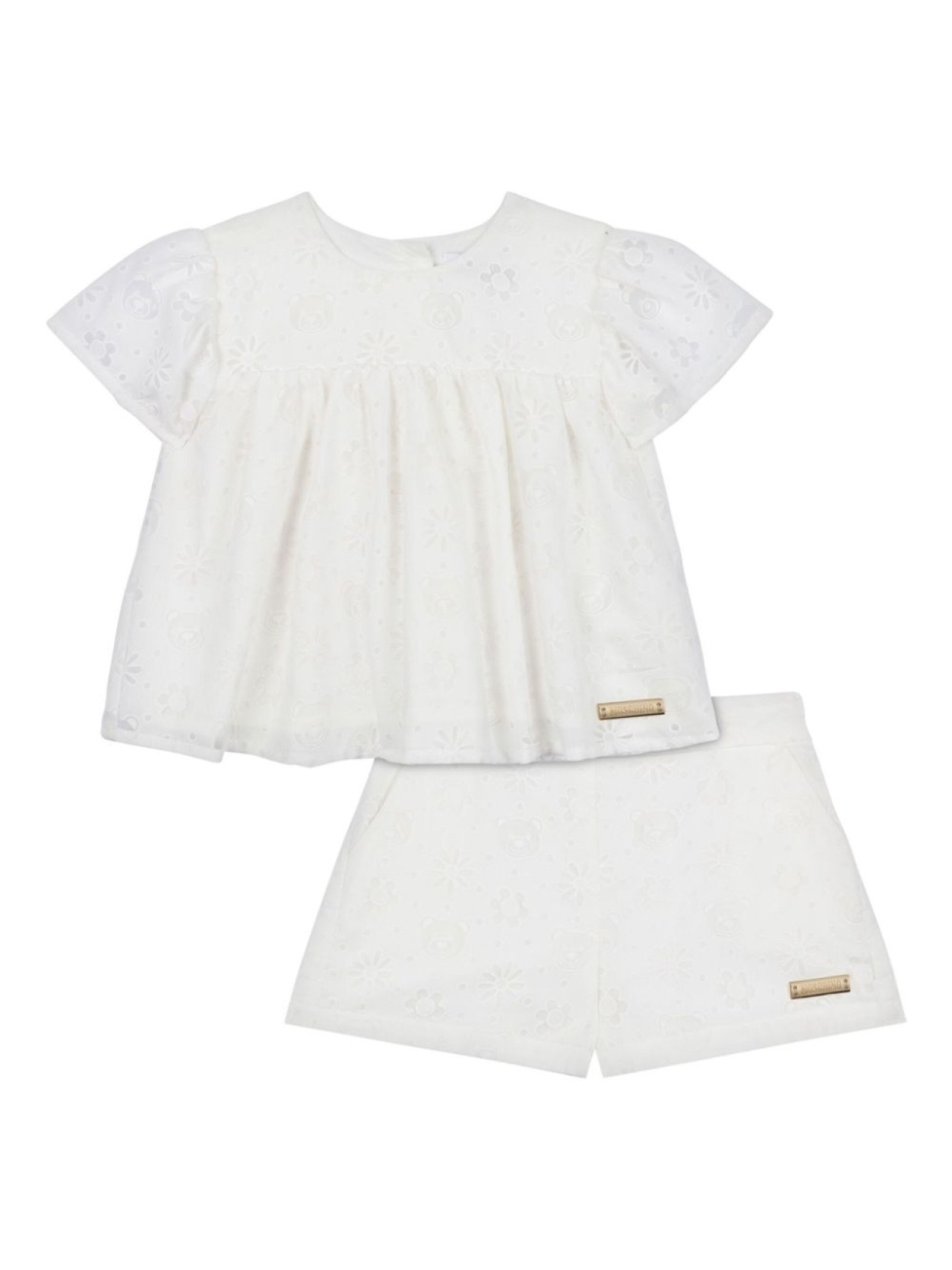 

Moschino Kids комплект из футболки и шортов с декором Teddy Bear, белый
