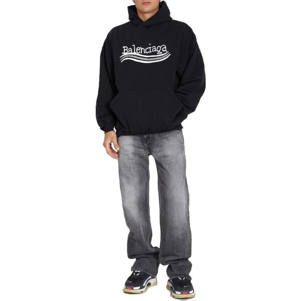 Толстовка hand drawn political campaign hoodie 'black' Balenciaga, черный — фото 2