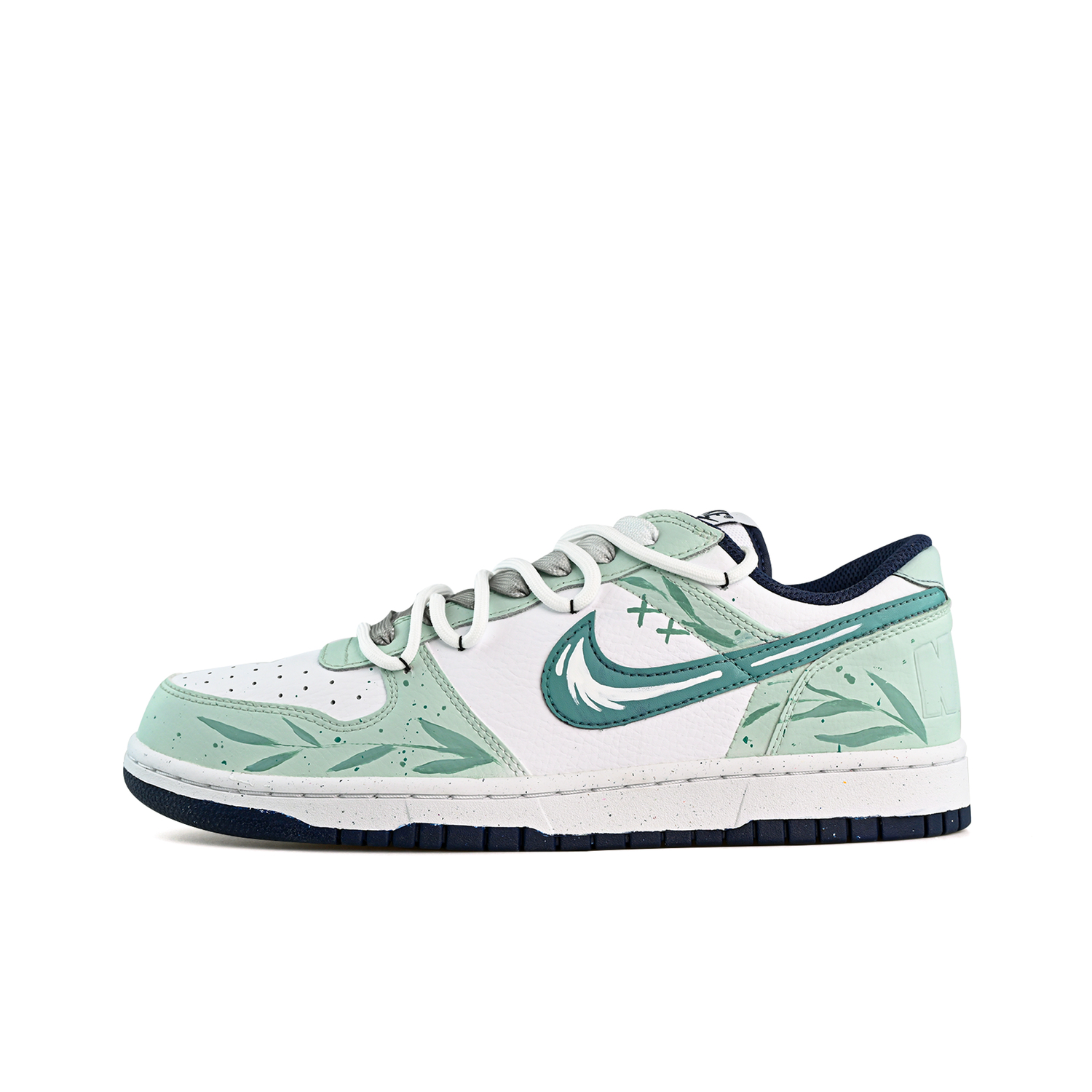 

Мужские низкие кроссовки для скейтбординга White Green с усиленной амортизацией и износостойкостью Nike, белый зеленый