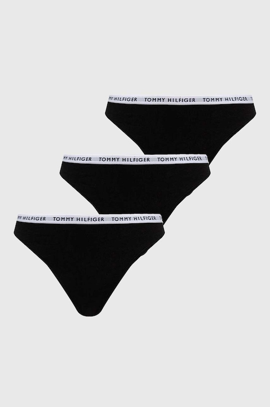 

Три пары стрингов Tommy Hilfiger, черный