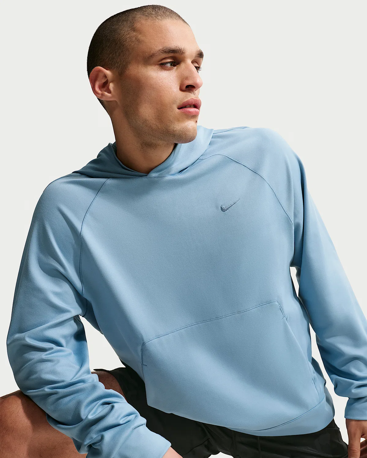 Мужская спортивная худи Nike Primary NanoKnit Dri-FIT с защитой от УФ, Work Blue/Work Blue — фото 3