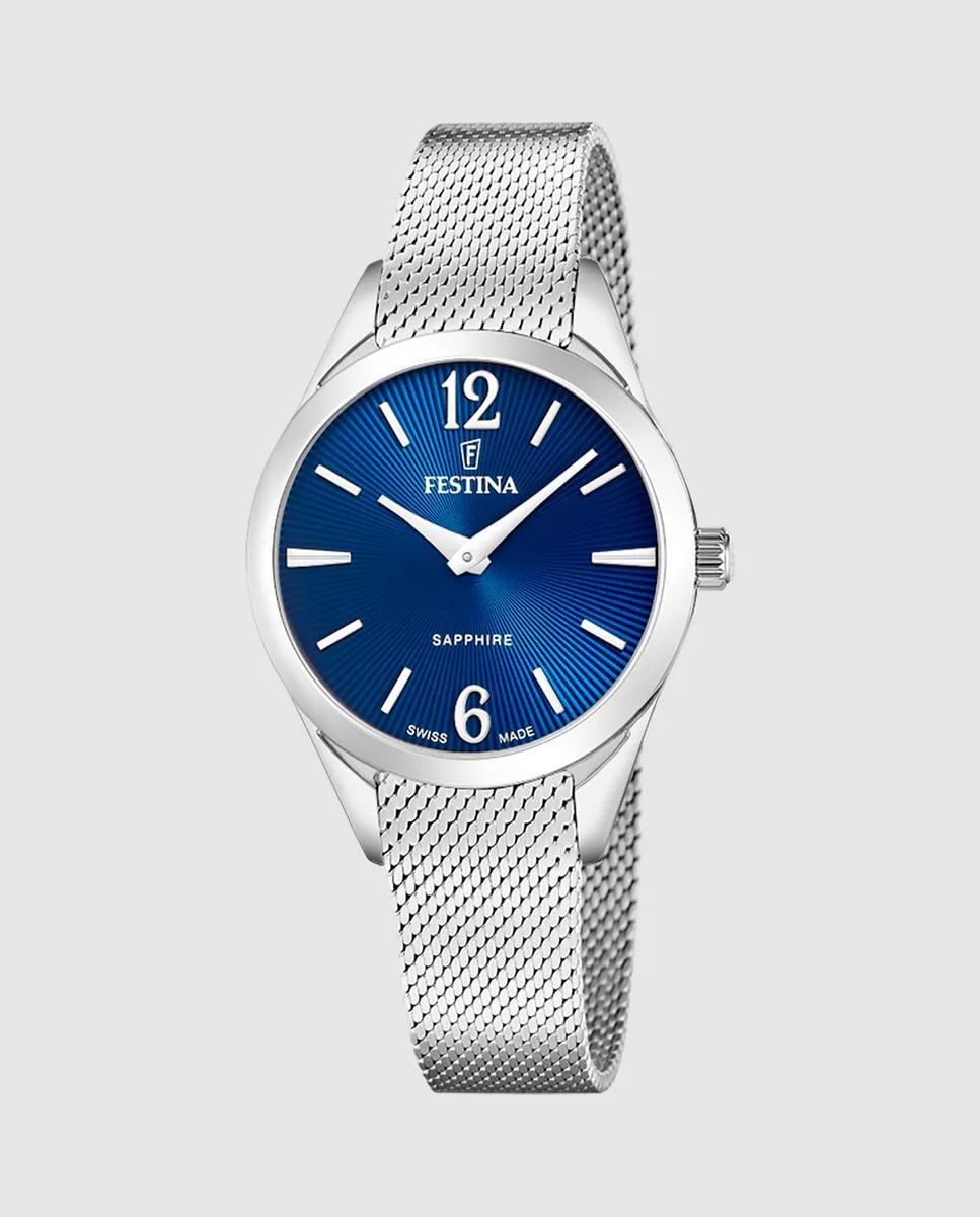 

F20076/3 швейцарские женские часы Grace из серебристой стали Festina, серебряный