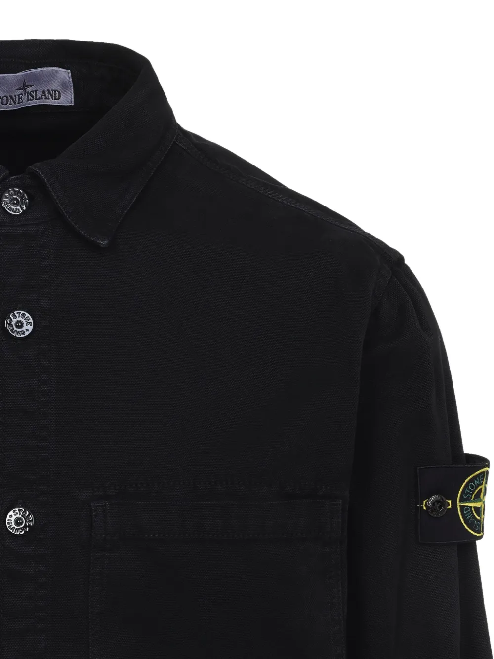 Рубашка-куртка с карманами на пуговицах Stone Island, черный — фото 3