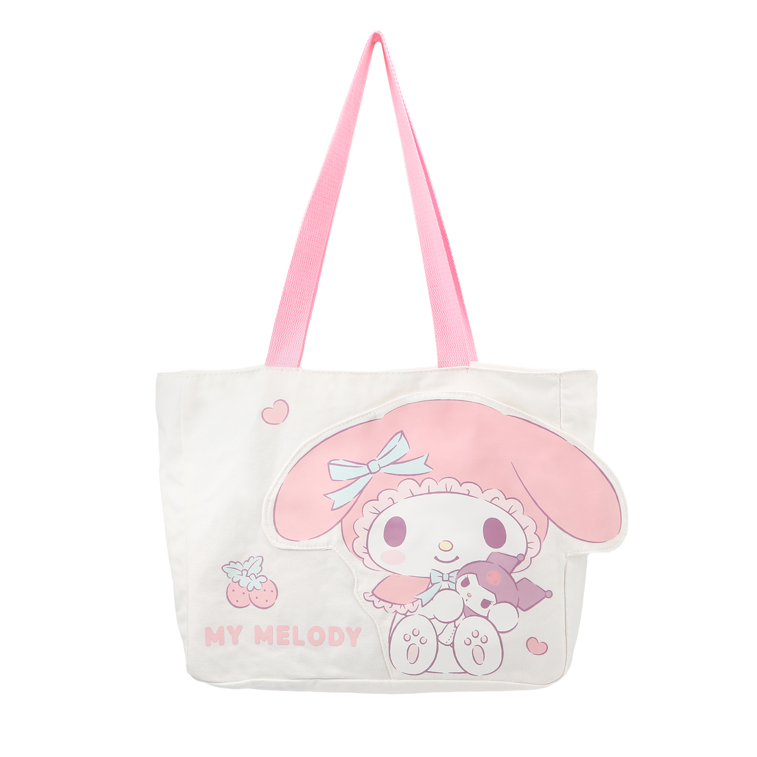 

Sanrio Хлопковая сумка-шоппер, шоппинг-сумка, сумка через плечо, унисекс, белая, розовая