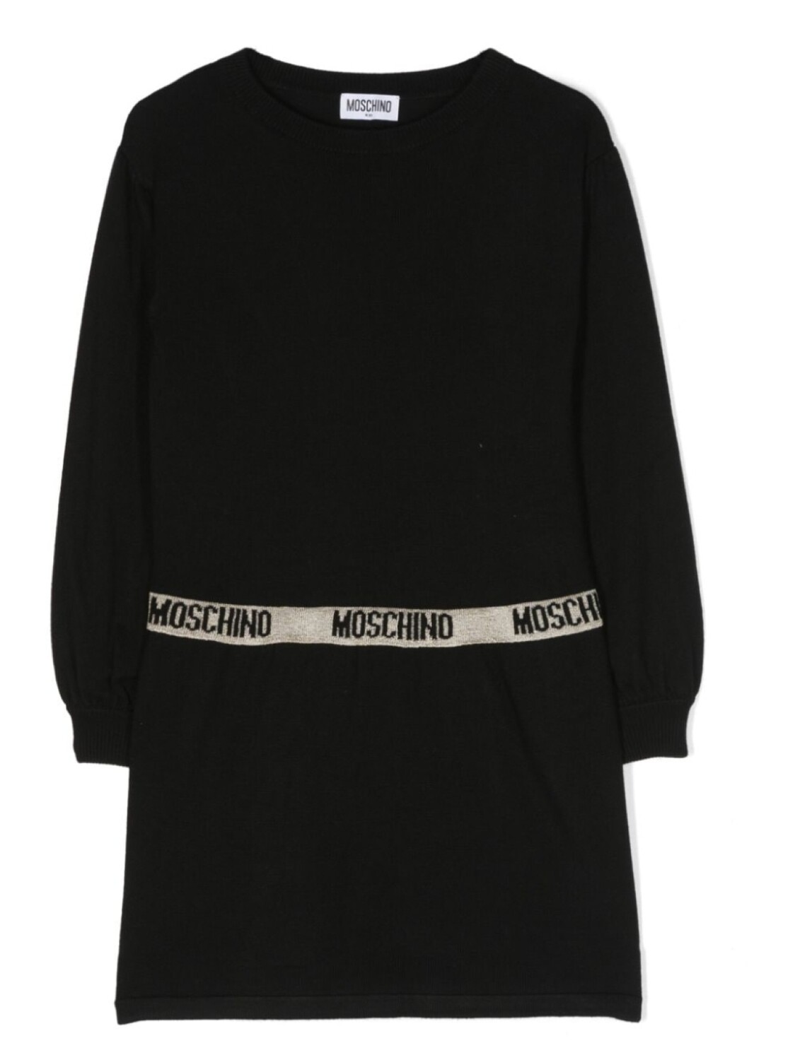 

Moschino Kids платье с длинными рукавами и логотипом, черный